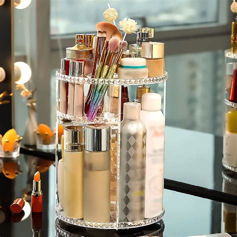 360 degree rotating makeup organizer.